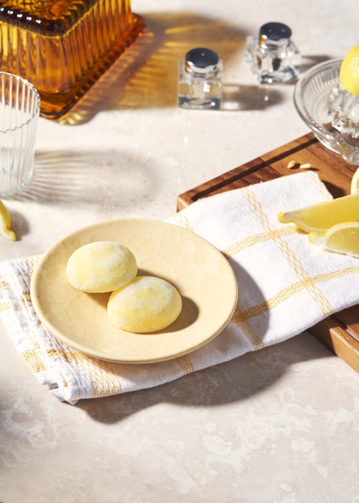 Working with Mochi ball company YUUM Charlie Goodge worked hard to create vibrant and bold imagery that stood out against the competition, Little Moons. Lemon Flavour. All Credits go to Charlie Goodge Photography