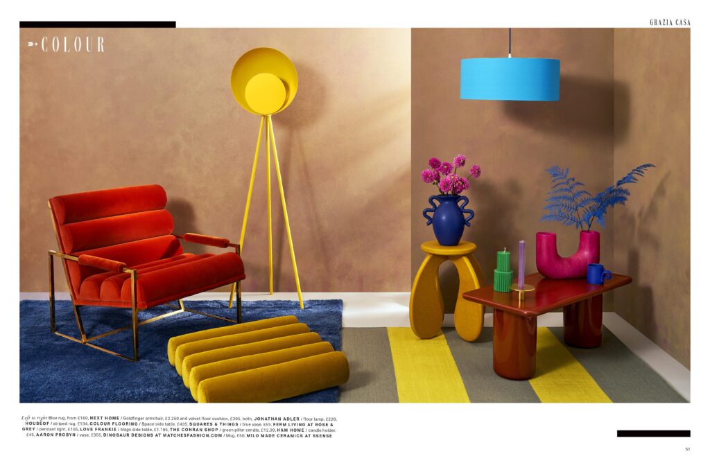 Editorial interior photography for Grazia Casa Magazine. Credit to Charlie Goodge Photography. Commercial Still Life & Interiors Photographer
