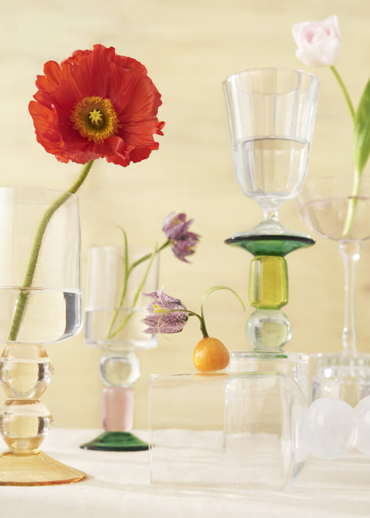 interior photography, glassware, creative photography, florals, creative florals
