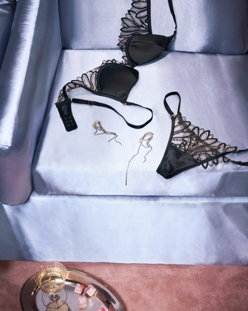 Bluebella, Lingerie, Creative, Gifting, Messy aesthetic, Afterparty, Commission, London Creative, Peachy Pink, Fabric, Sofa Mess